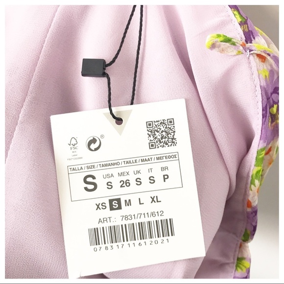 NWT Zara Bloggers Favorite Floral Ruched Spaghetti Strap Tank Top Size Small - Picture 14 of 16